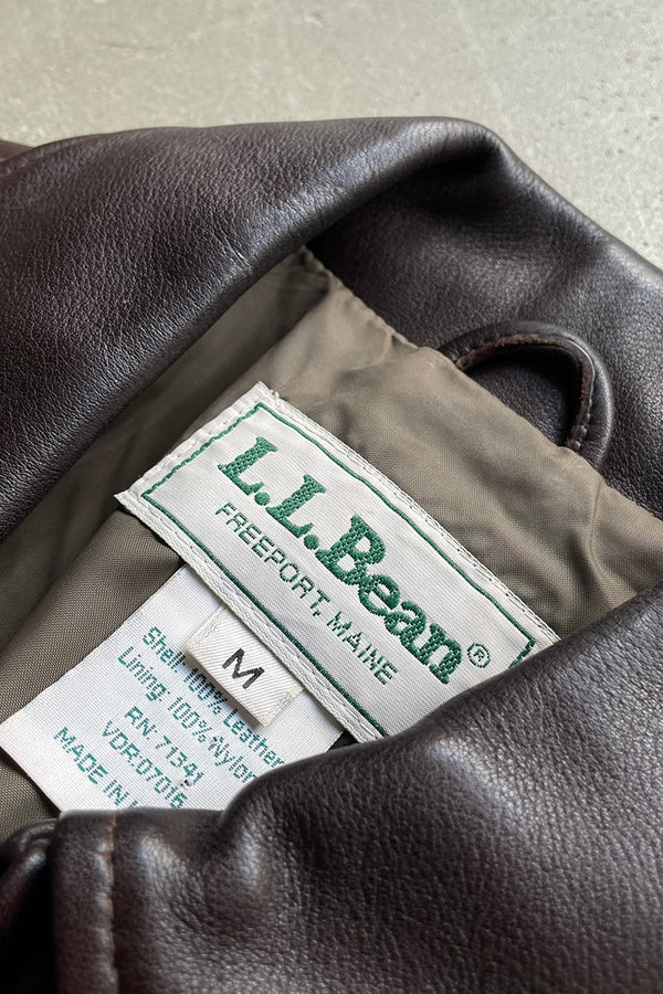 MADE IN USA 80'S LEATHER JACKET / BROWN [SIZE: M USED]