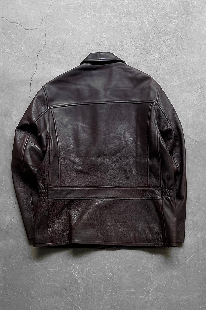 MADE IN USA 80'S LEATHER JACKET / BROWN [SIZE: M USED]