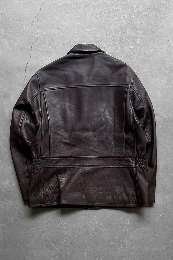 MADE IN USA 80'S LEATHER JACKET / BROWN [SIZE: M USED]