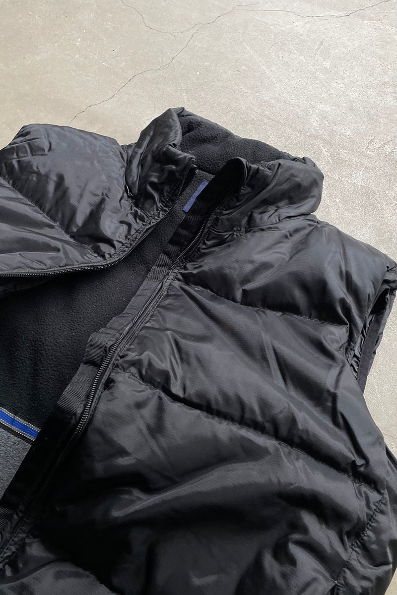Y2K EARLY 00'S RIPSTOP NYLON DOWN VEST / BLACK [SIZE: S USED]