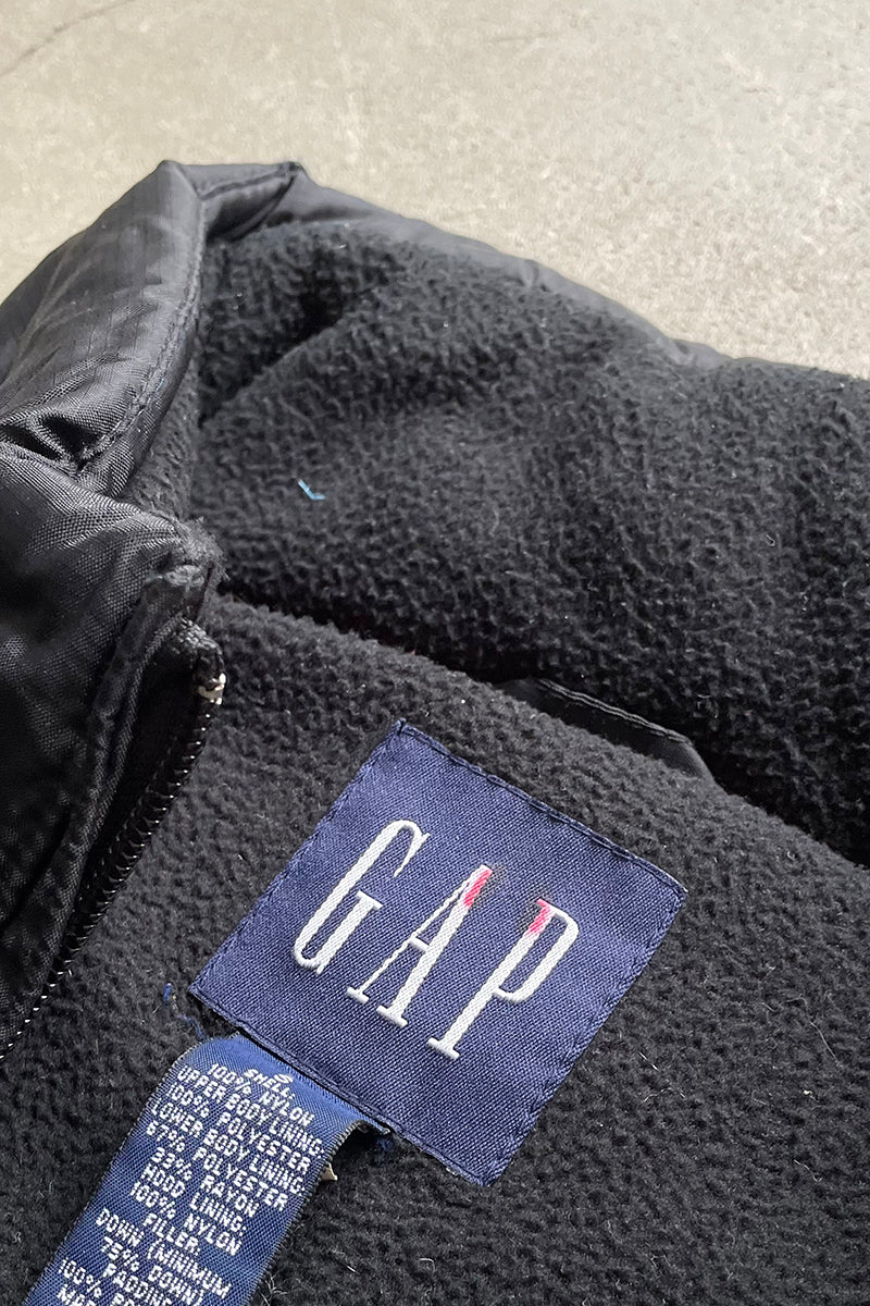 Y2K EARLY 00'S RIPSTOP NYLON DOWN VEST / BLACK [SIZE: S USED]