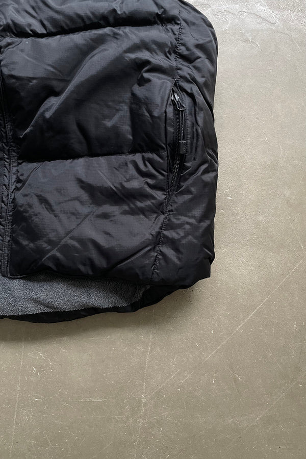 Y2K EARLY 00'S RIPSTOP NYLON DOWN VEST / BLACK [SIZE: S USED]