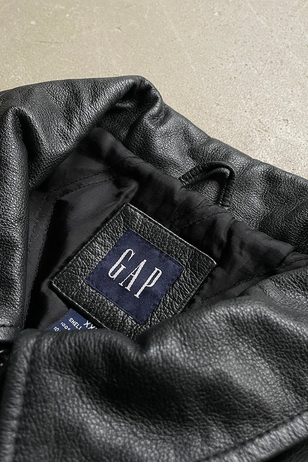 Y2K EARLY 00'S LEATHER JACKET / BLACK  [SIZE: 2XL USED]