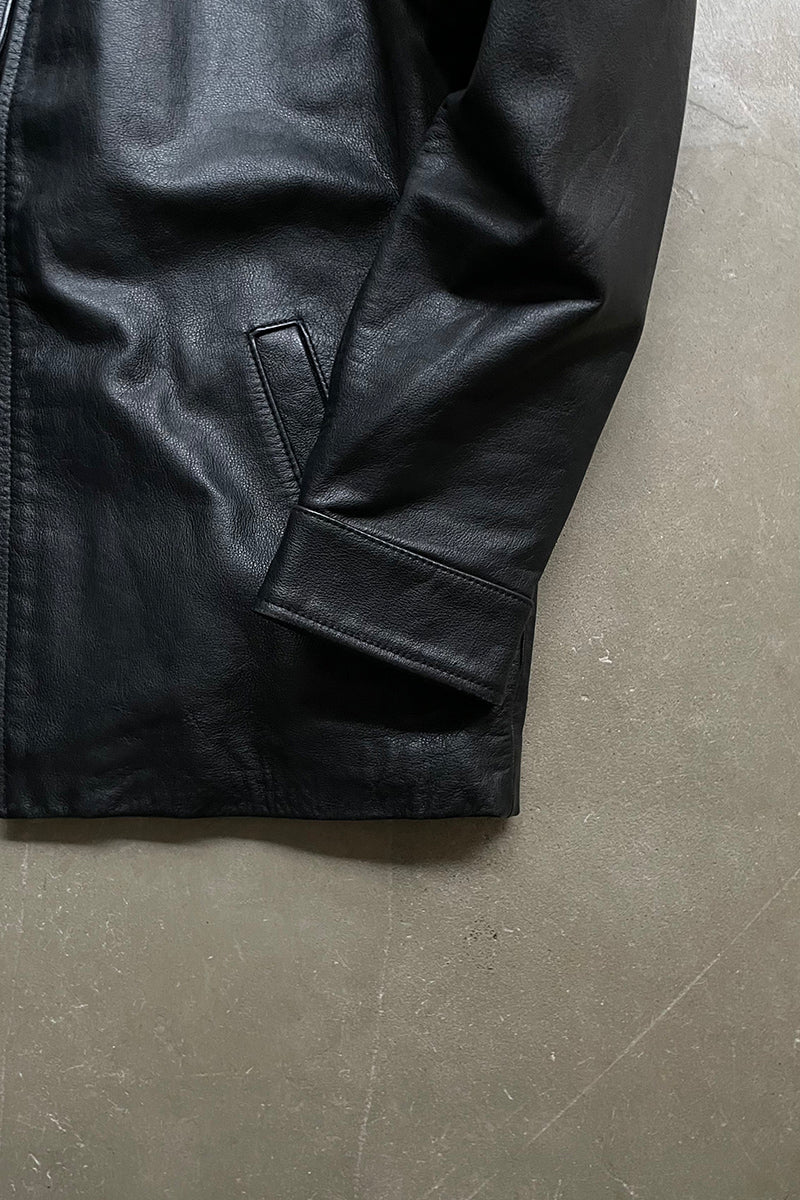 Y2K EARLY 00'S LEATHER JACKET / BLACK [SIZE: 2XL USED]