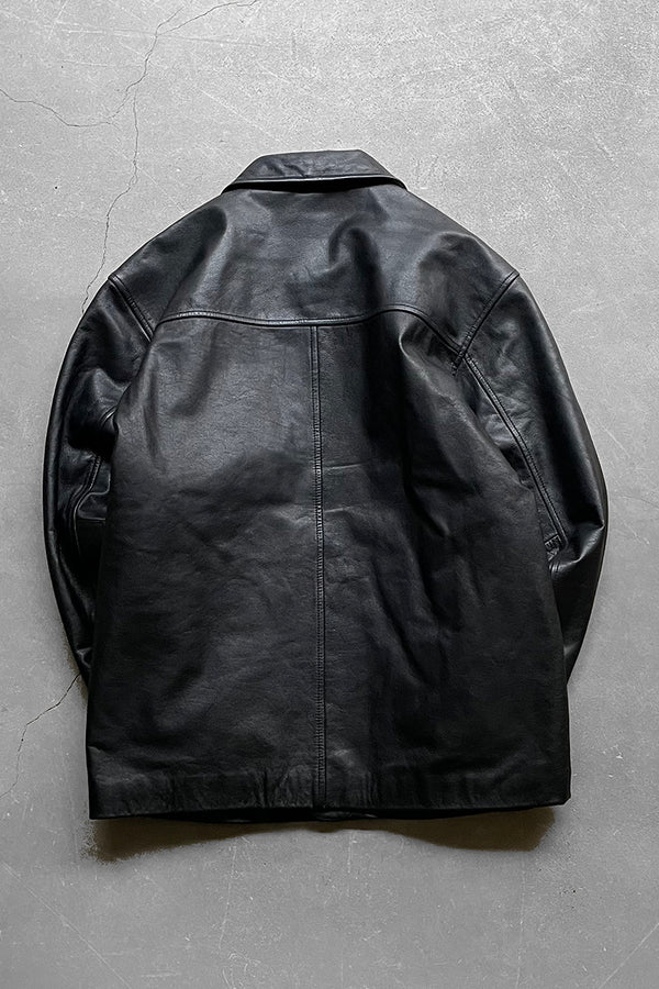 Y2K EARLY 00'S LEATHER JACKET / BLACK  [SIZE: 2XL USED]
