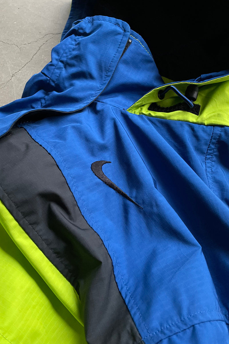 Y2K EARLY 00'S RIP STOP PACKABLE NYLON JACKET / GREEN [SIZE: M USED]