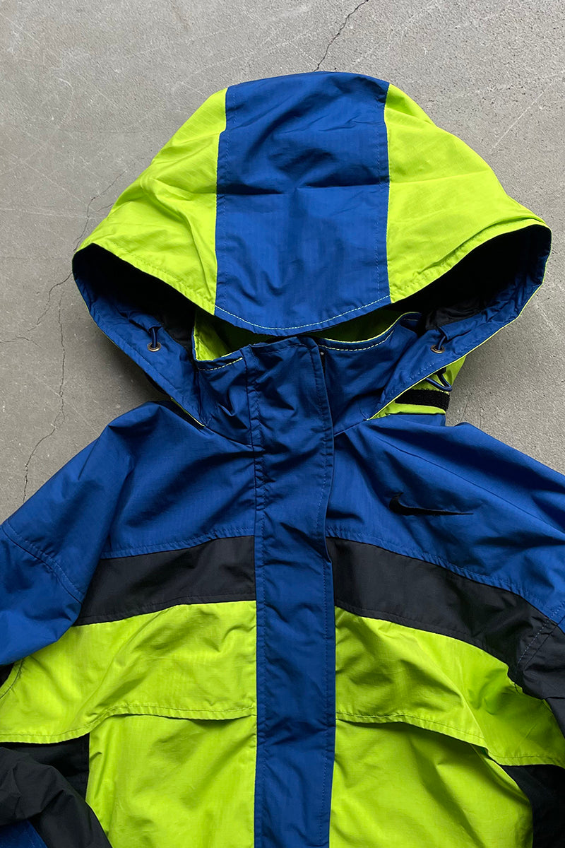 Y2K EARLY 00'S RIP STOP PACKABLE NYLON JACKET / GREEN [SIZE: M USED]