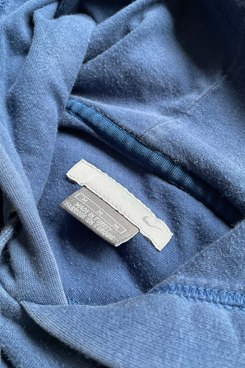 Y2K EARLY 00'S BIG SWOOSH SWEAT HOODIE / NAVY [SIZE: M USED]
