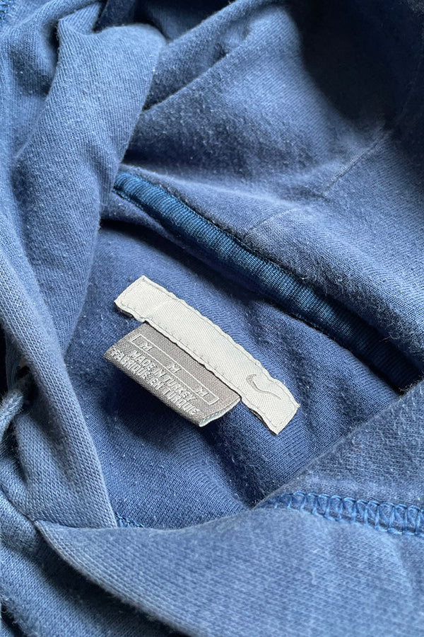 Y2K EARLY 00'S BIG SWOOSH SWEAT HOODIE / NAVY [SIZE: M USED]