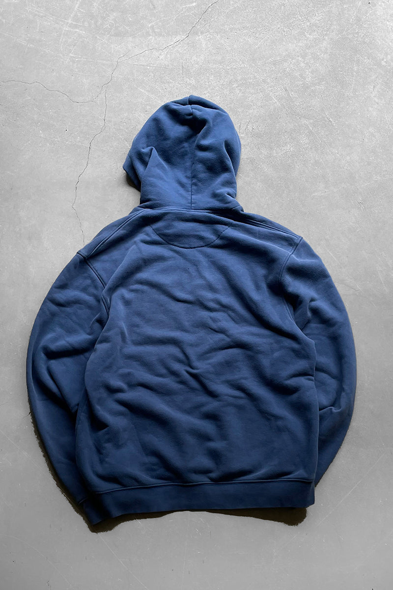 Y2K EARLY 00'S BIG SWOOSH SWEAT HOODIE / NAVY [SIZE: M USED]