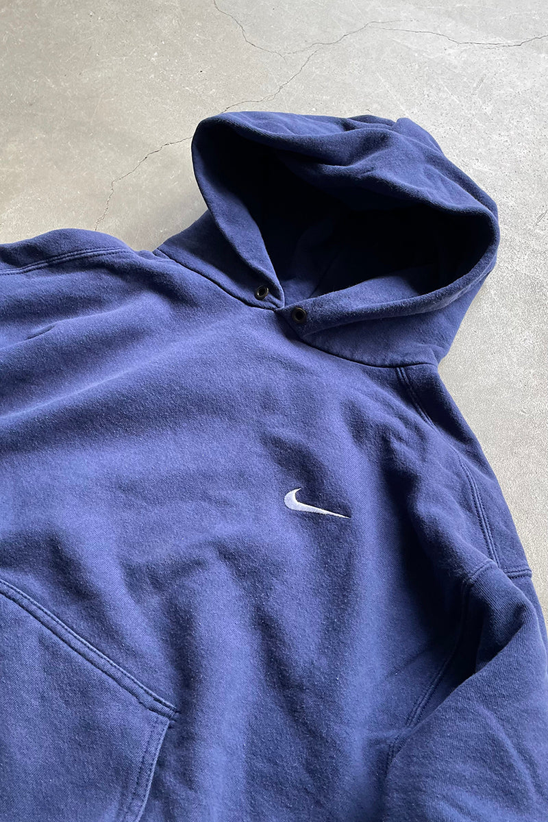MADE IN MEXICO 90s ONE POINT LOGO SWEAT HOODIE / NAVY [SIZE: L USED]