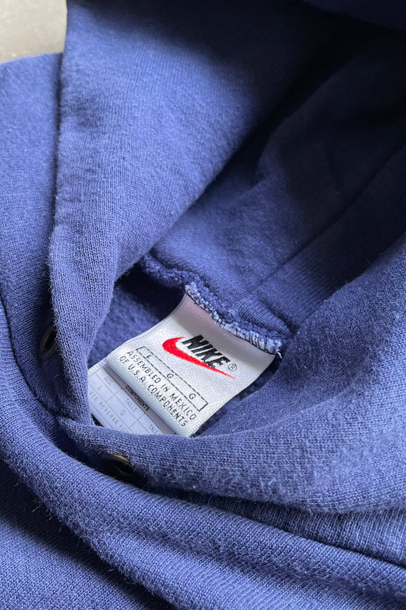 MADE IN MEXICO 90s ONE POINT LOGO SWEAT HOODIE / NAVY [SIZE: L USED]