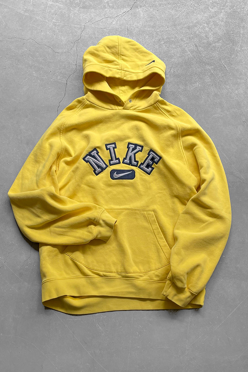 MADE IN TURKEY Y2K EARLY 00'S LOGO SWEAT HOODIE / YELLOW [SIZE: XL USED]