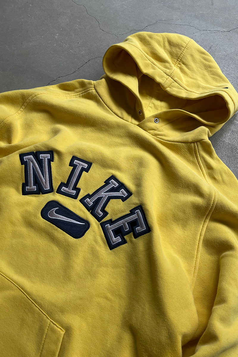 MADE IN TURKEY Y2K EARLY 00'S LOGO SWEAT HOODIE / YELLOW [SIZE: XL USED]