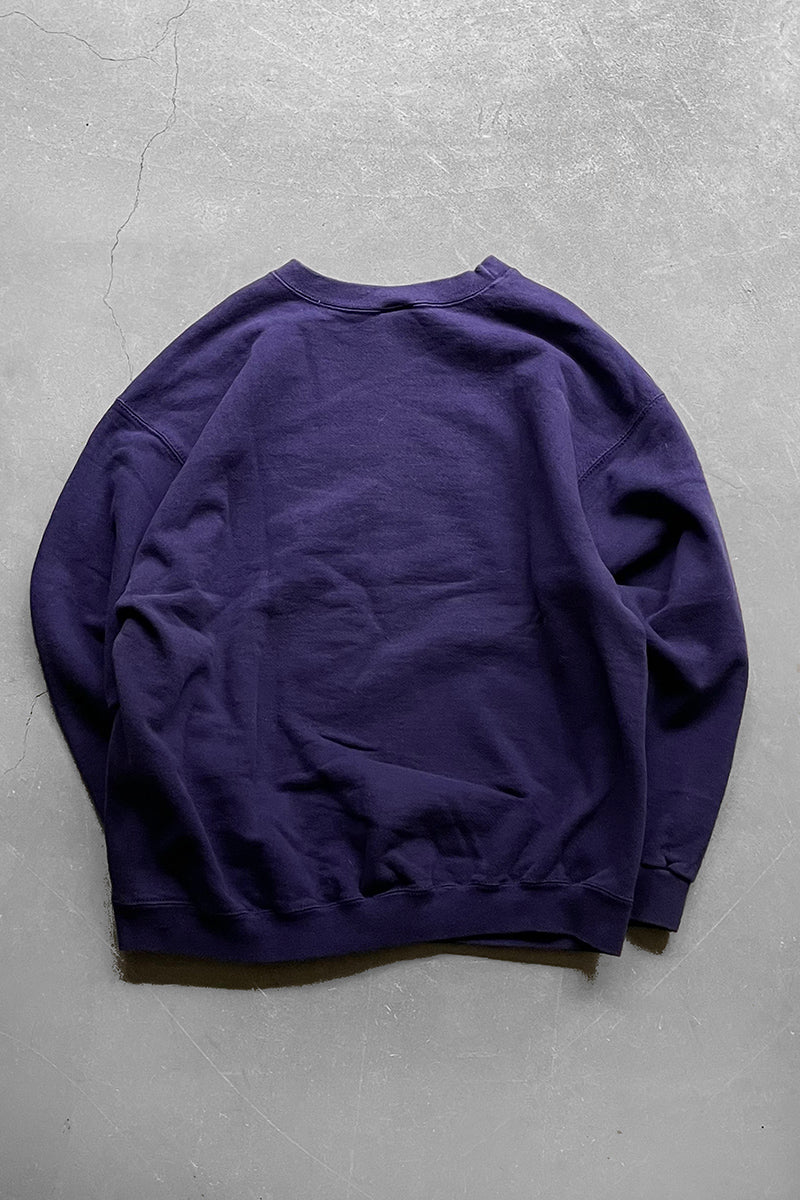 MADE IN USA 90'S SWOOSH LOGO SWEATSHIRT / PURPLE [SIZE: L USED]