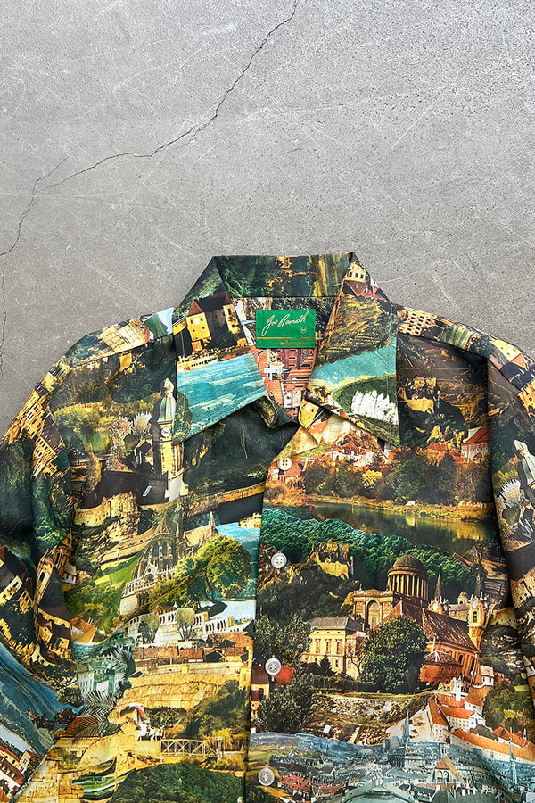 70'S L/S POLYESTER DESIGN SHIRT / MULTI [SIZE: M USED]