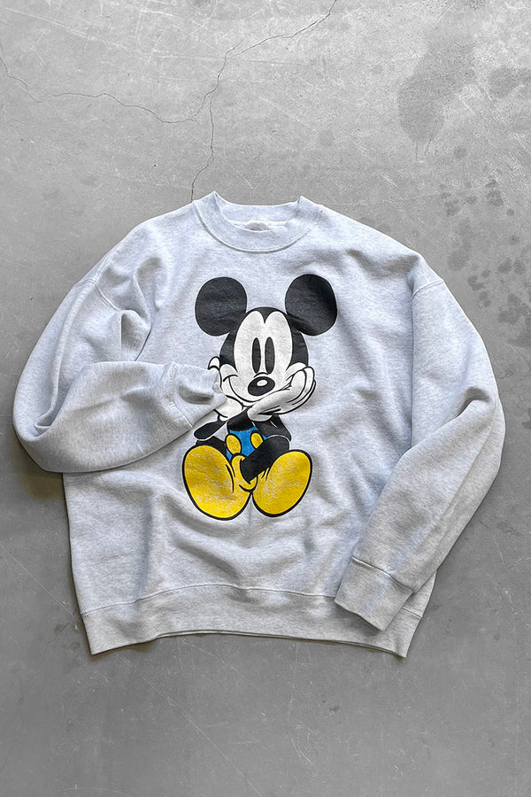 MADE IN USA 90'S MICKEY SWEATSHIRT / GRAY [SIZE: XL USED]