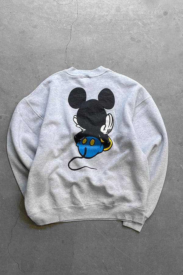 MADE IN USA 90'S MICKEY SWEATSHIRT / GRAY [SIZE: XL USED]