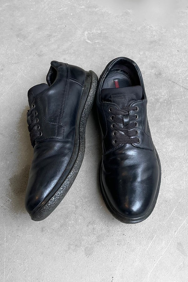 LEATHER SNEAKERS / BLACK [SIZE: US8.5(26.5cm相当) USED]