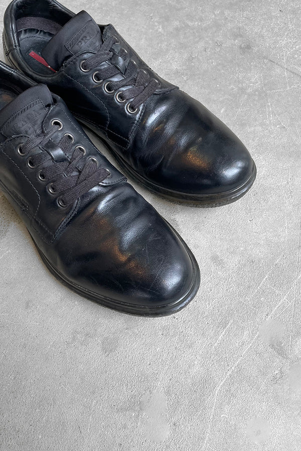 LEATHER SNEAKERS / BLACK [SIZE: US8.5(26.5cm相当) USED]