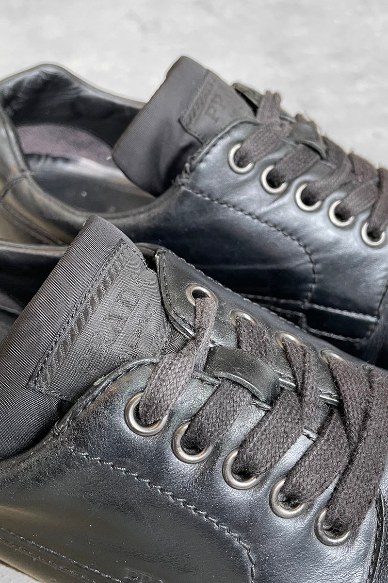 LEATHER SNEAKERS / BLACK [SIZE: US8.5 (approx. 26.5cm) USED]
