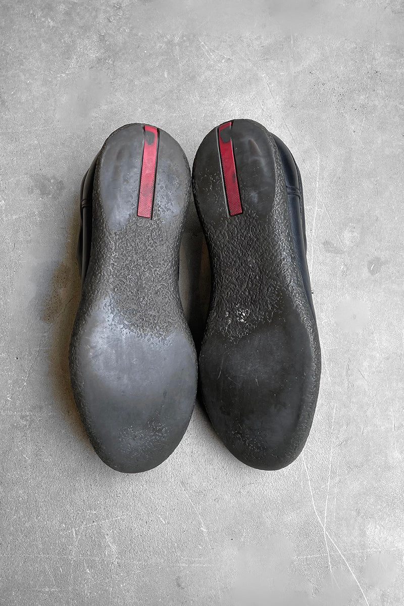 LEATHER SNEAKERS / BLACK [SIZE: US8.5 (approx. 26.5cm) USED]