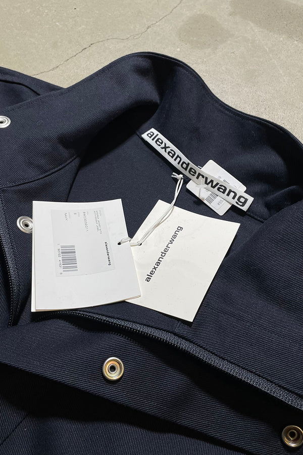 COTTON ANORAK JACKET WITH ACTIVE WEAR LABEL / NAVY [SIZE: S NOS/DEADSTOCK]