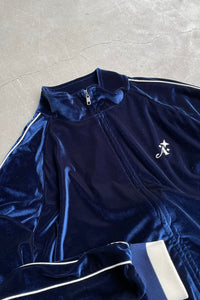 STAR "A" EMBROIDERED VELOUR TRACK JACKET / NAVY [SIZE: M NOS/DEADSTOCK]
