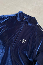 画像をギャラリービューアに読み込む, STAR &quot;A&quot; EMBROIDERED VELOUR TRACK JACKET / NAVY [SIZE: M NOS/DEADSTOCK]
