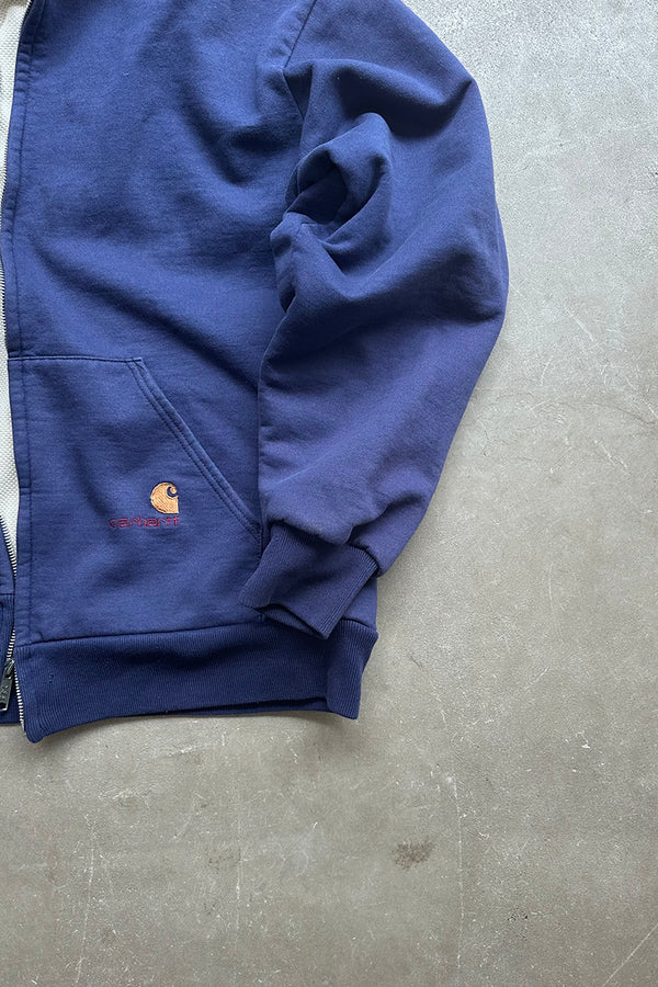 MADE IN USA 90'S BIG ZIP SWEAT HOODIE / FADED NAVY [SIZE: 2XL USED]