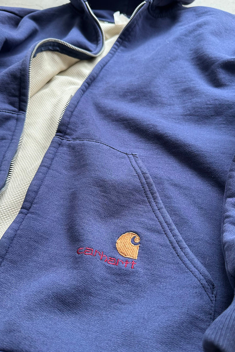 MADE IN USA 90'S BIG ZIP SWEAT HOODIE / FADED NAVY [SIZE: 2XL USED]