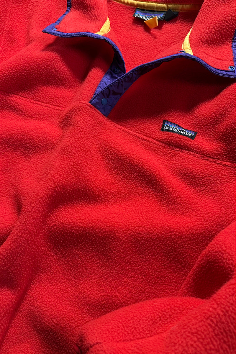 MADE IN USA 90'S T-SNAP FLEECE JACKET / RED [SIZE: M USED]