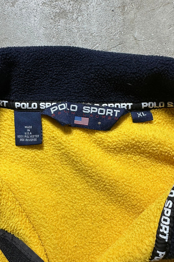 MADE IN USA 90'S ZIP UP FLEECE JACKET / YELLOW [SIZE: XL USED]