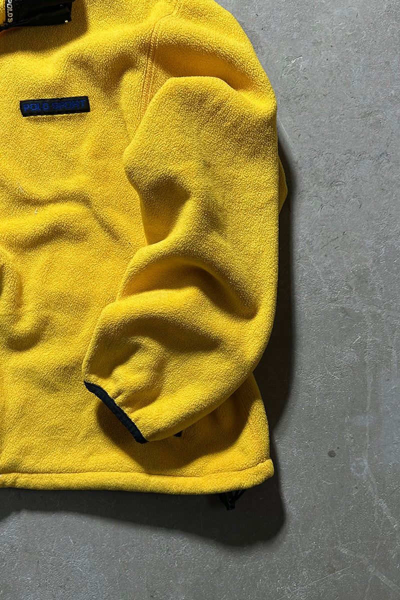 MADE IN USA 90'S ZIP UP FLEECE JACKET / YELLOW [SIZE: XL USED]