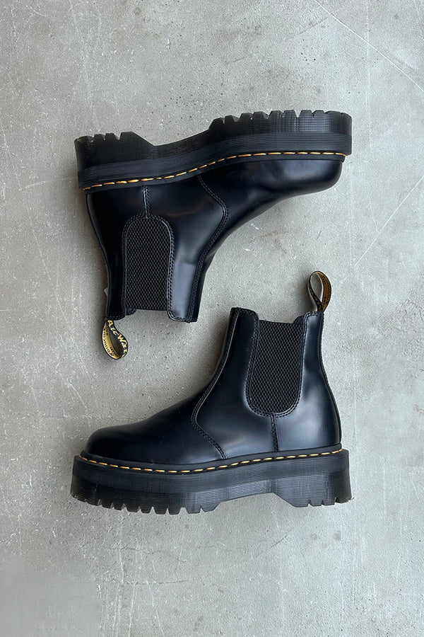 QUAD CHELSEA SIDE GOA LEATHER BOOTS / BLACK [SIZE: US8.0 (approx. 26.0cm) USED]