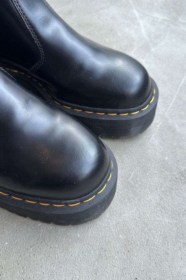 QUAD CHELSEA SIDE GOA LEATHER BOOTS / BLACK [SIZE: US8.0 (approx. 26.0cm) USED]