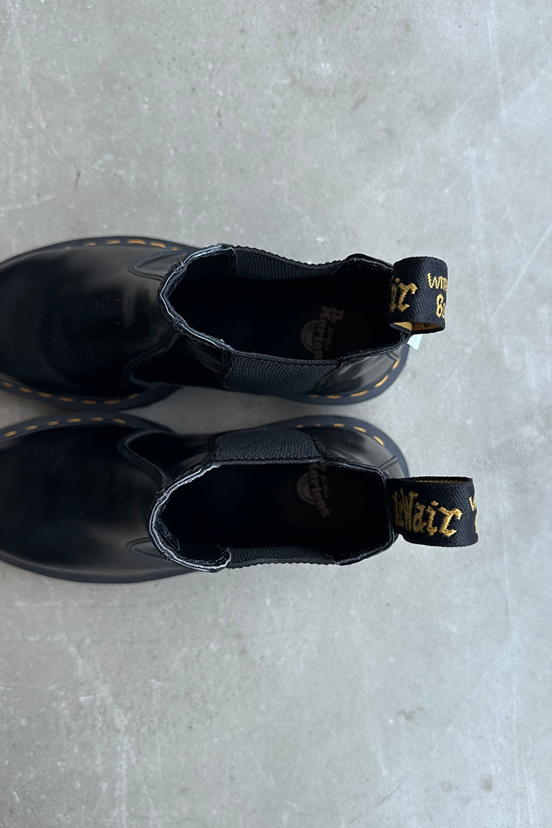 QUAD CHELSEA SIDE GOA LEATHER BOOTS / BLACK [SIZE: US8.0 (approx. 26.0cm) USED]