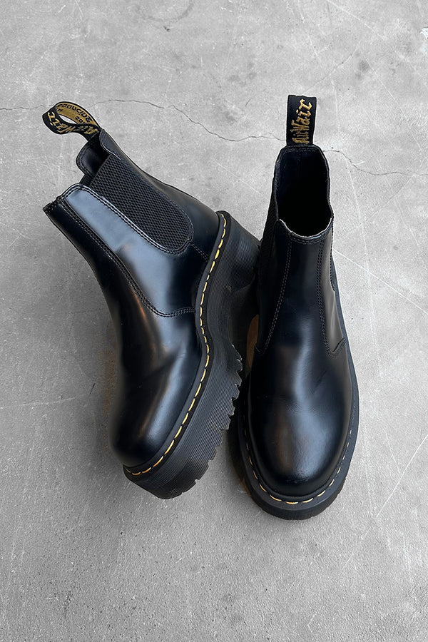 QUAD CHELSEA SIDE GOA LEATHER BOOTS / BLACK [SIZE: US8.0 (approx. 26.0cm) USED]