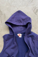画像をギャラリービューアに読み込む, MADE IN USA 70&#39;S-80&#39;S NO SLEEVE ZIP SWEAT HOODIE / PURPLE  [SIZE: XL USED]
