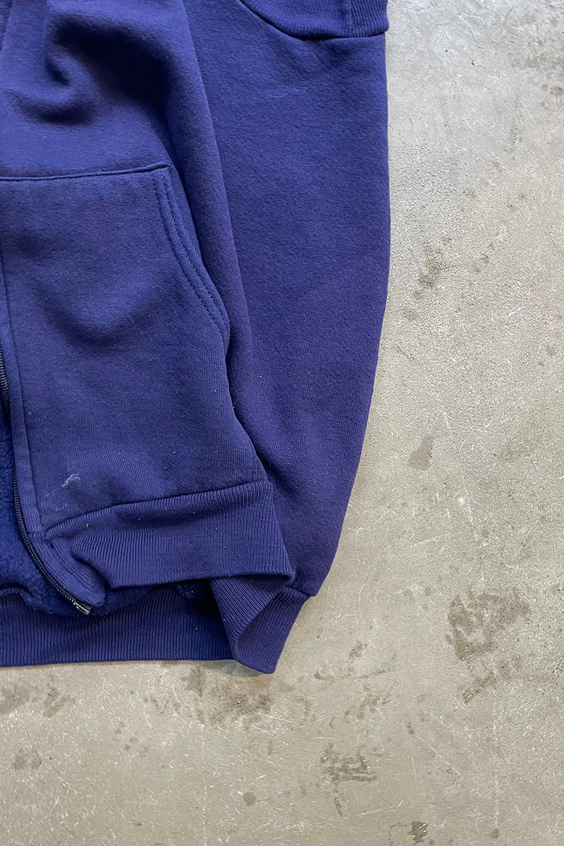 MADE IN USA 70'S-80'S NO SLEEVE ZIP SWEAT HOODIE / PURPLE [SIZE: XL USED]