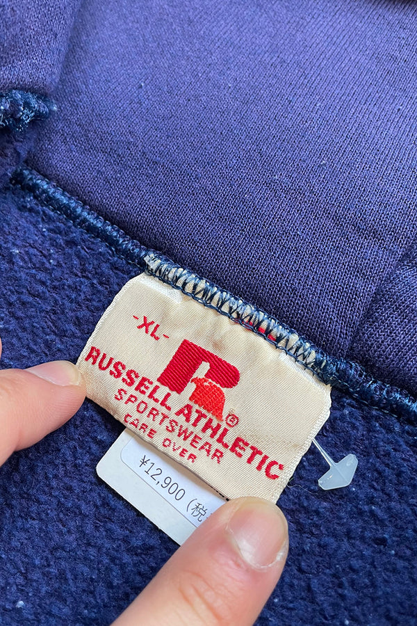 MADE IN USA 70'S-80'S NO SLEEVE ZIP SWEAT HOODIE / PURPLE [SIZE: XL USED]