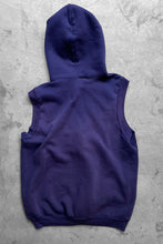 画像をギャラリービューアに読み込む, MADE IN USA 70&#39;S-80&#39;S NO SLEEVE ZIP SWEAT HOODIE / PURPLE  [SIZE: XL USED]
