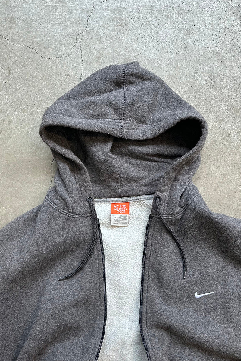 Y2K EARLY 00'S ZIP SWEAT HOODIE / GRAY [SIZE: L USED]