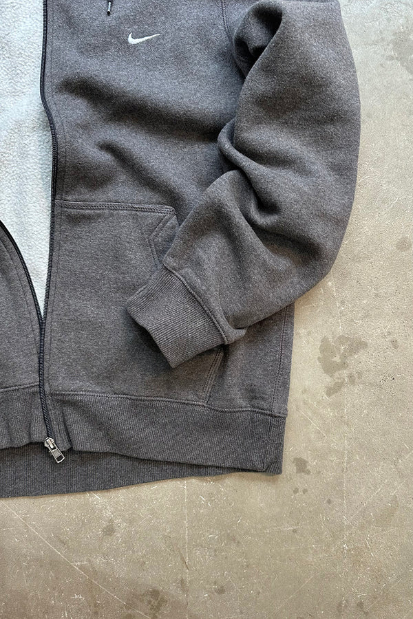 Y2K EARLY 00'S ZIP SWEAT HOODIE / GRAY [SIZE: L USED]