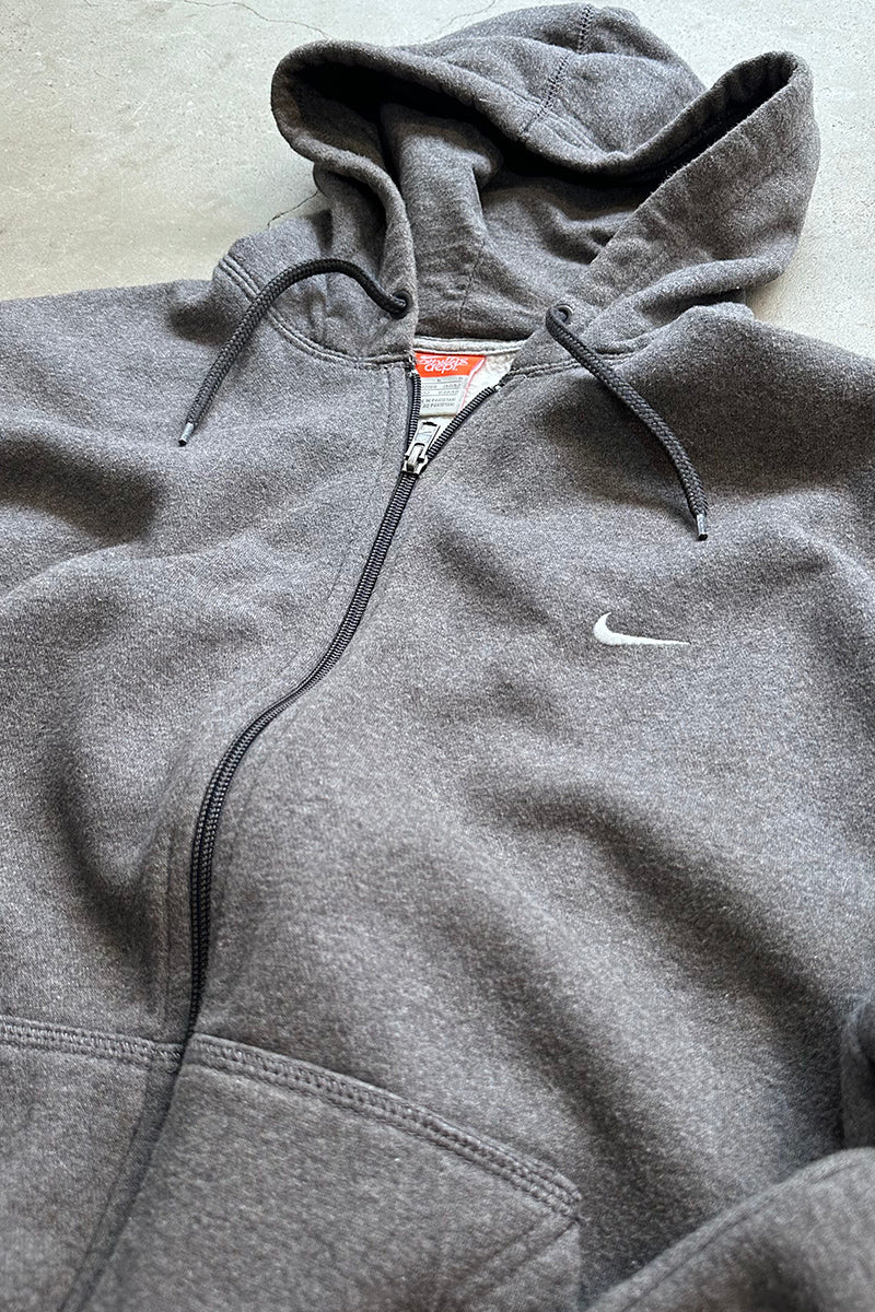 Y2K EARLY 00'S ZIP SWEAT HOODIE / GRAY [SIZE: L USED]