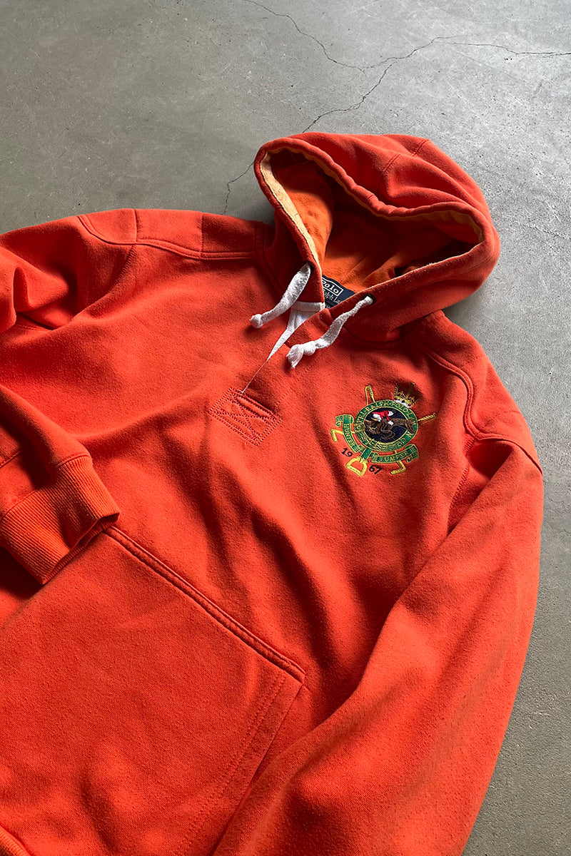 90'S LOGO SWEAT HOODIE / ORANGE [SIZE: L USED]