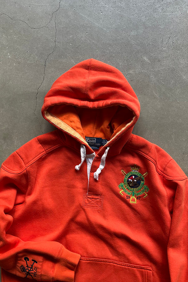 90'S LOGO SWEAT HOODIE / ORANGE [SIZE: L USED]