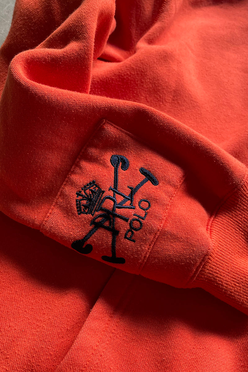 90'S LOGO SWEAT HOODIE / ORANGE [SIZE: L USED]