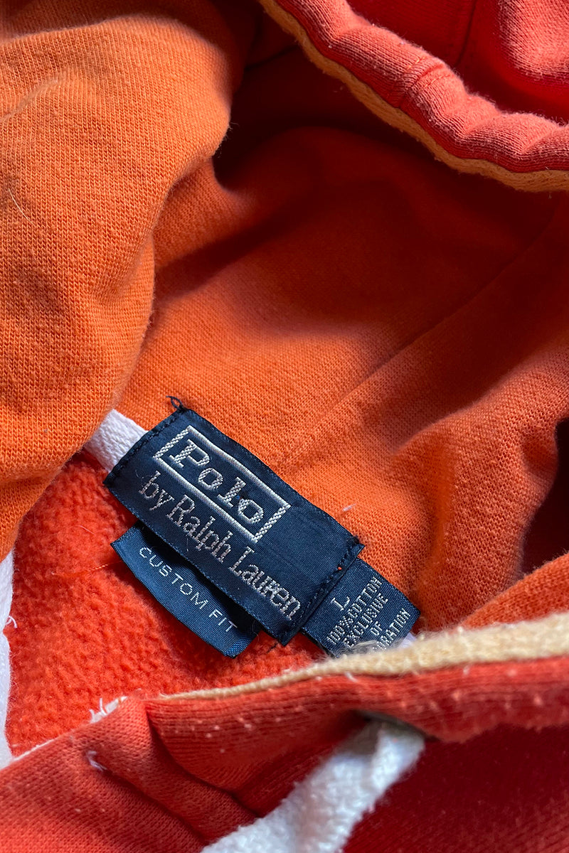 90'S LOGO SWEAT HOODIE / ORANGE [SIZE: L USED]