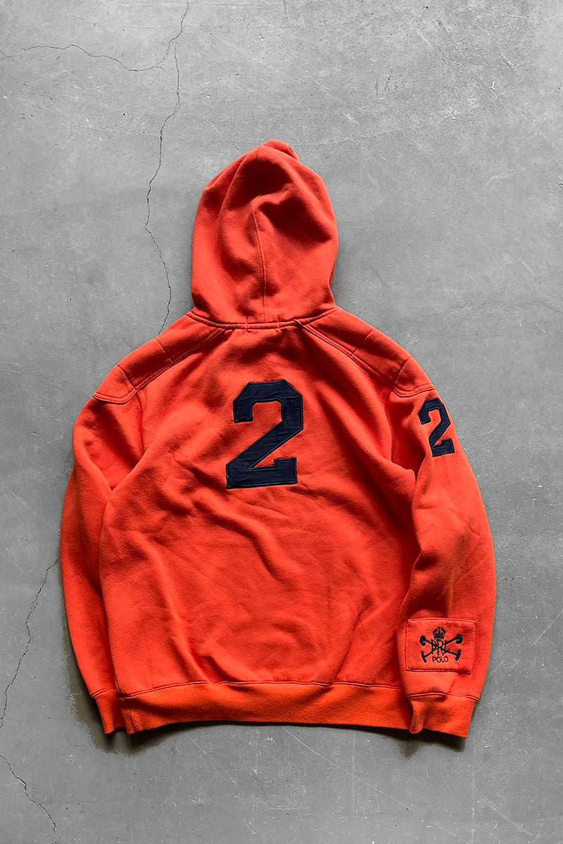 90'S LOGO SWEAT HOODIE / ORANGE [SIZE: L USED]